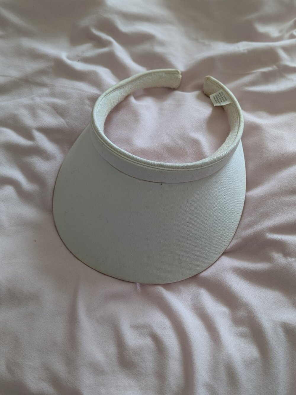 Cream Solid Cotton Clip On Sun Visor